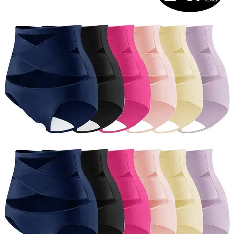 Typretty Women's High Waist Shape Wear Briefs - 6 or 12 Pack, Waist-Cinching, Butt-Lifting, Seamless, High-Stretch, Soft, Breathable, Sexy Everyday Spring-Autumn Staple, Ideal Birthday Gift (Check Skirt Compatibility)