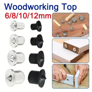 8pcs Woodworking Tools 1/4 Furniture Positioning Carpenter Solid Round Wood Mortise Top Round Wood Pin DIY Locator Wood Pin Center Punch