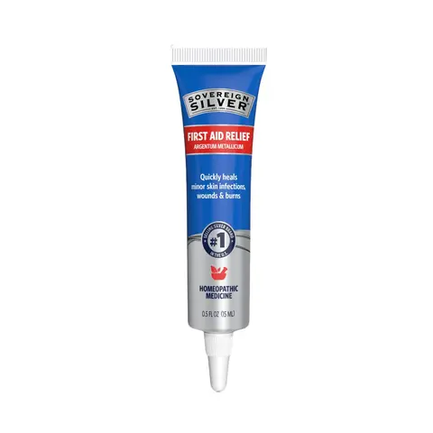 Sovereign Silver First Aid Relief Gel, Topical Natural Gel for Minor Skin Irritation, Cuts, Burns & Insect Bites