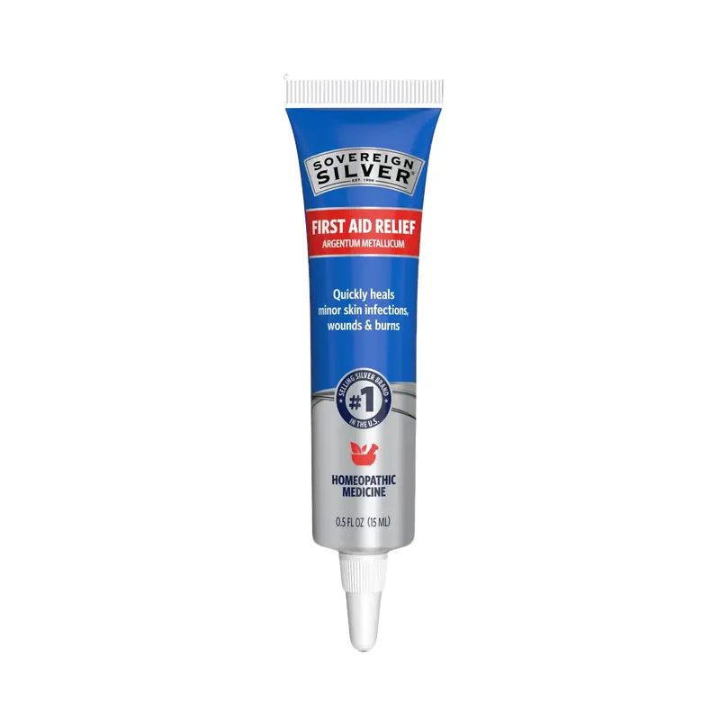 Sovereign Silver First Aid Relief Gel, Topical Natural Gel for Minor Skin Irritation, Cuts, Burns & Insect Bites