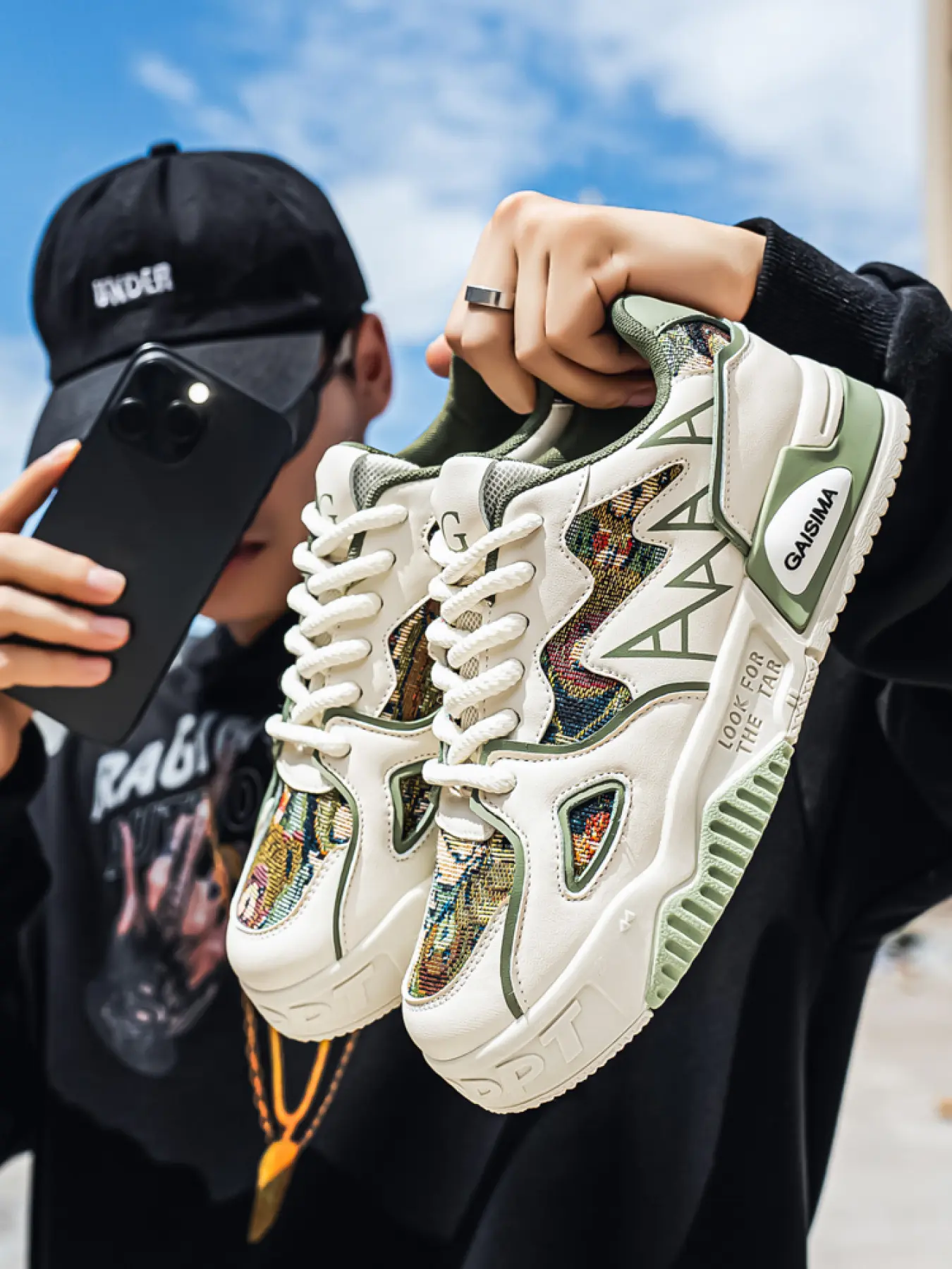 Size runs small Men's Trendy Color Block Platform Skate Shoes, Thick Sole Height Increasing Casual Sneakers, Thick Rope Laces Streetwear Walking Board Shoes, Casual Skateboarding Shoes, Trending Shoes
