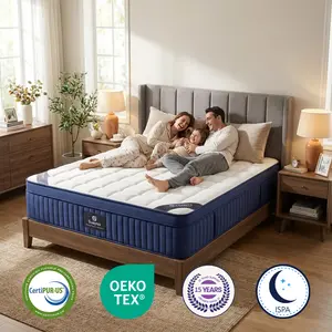 【Sleek Series】16 inch King Size bed sore Mattress in a Box, Medium Firm with Pocket Spring and Gel Memory Foam for Superior Comfort,Weightless Cooling Strong Edge Support Hybrid Pocket Coil Mattress Hybrid Gel Memory Foam Mattress Set, colcho para cama