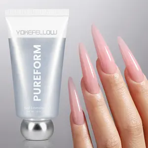YOKEFELLOW PUREFORM Extension Gel for Nail Reinforcement and Shape HEMA-Free TPO-Free TMPTA-Free PF14 Petal Pink/Sakura Pink Nail Extension Gel 50g/1.76oz Long Lasting Poly Extension Nail Gel Profession Nail Gel Polish Nail Art Manicure Gifts for Women