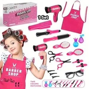 [New Girls' Hair Tool Playset] 2026 New Girls' Hair Tool Playset |Realistic Hair Dryer, Brushes, Scissors, and Accessories for Pretend Play,Makeup and Dress-Up Toys, Playful Design,Durable Plastic