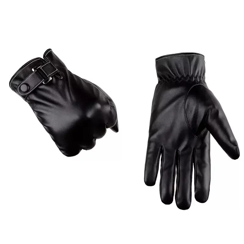 Men's Winter Warm Gloves, Adjustable Zip-Up Cycling and Skiing Gloves, Ergonomic Design, Durable Artificial Leather, Outdoor Sports, Biking Gloves