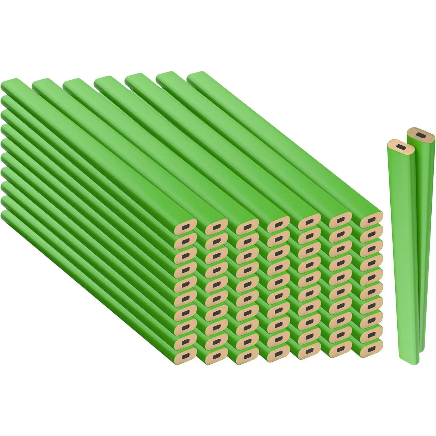 Hard Lead Carpenter Pencils Bulk - (72) Pieces Lumber Wooden Pencil #2 (HB) - Neon Green