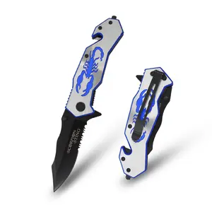 Scorpion EDC Rescue Knife | Spring Assist EDC with Seatbelt Cutter & Glass Breaker