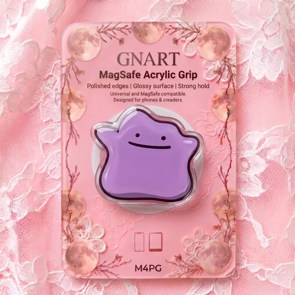 Pastel Purple Transforming Monster Acrylic Phone Grip | Magnetic Cute Anime Slime Phone Holder MagSafe Compatible | Kawaii Phone Charm Accessory for Girls