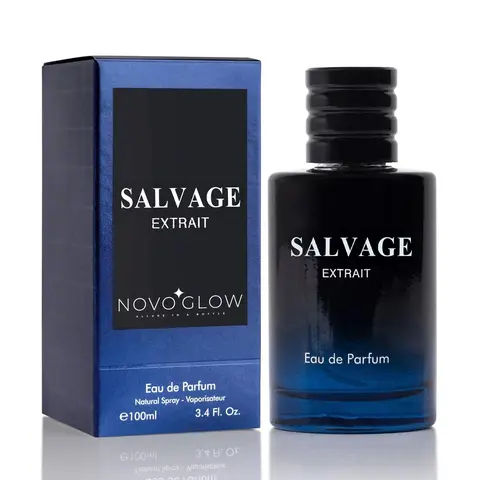 NOVOGLOW Salvage Extrait de Parfum for Men (3.4 oz Regular Edition) - Masculine Citrus-Woody-Spicy Liquid Fragrance, Bold Elegant Long-Lasting EDP, Zesty Grapefruit & Lavender Notes, Vegan, Paraben-Free, Cruelty-Free, Adult Signature Scent, Day-Night Wear