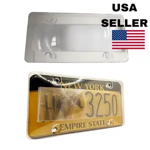 EZ Shield Clear Plate Number Cover - Anti-Camera Design for Off-Road Use & Photography, 7" x 7" x 2", Light-Reflecting Finish license plate cover shield license plate hide Car Accessories Vehicle