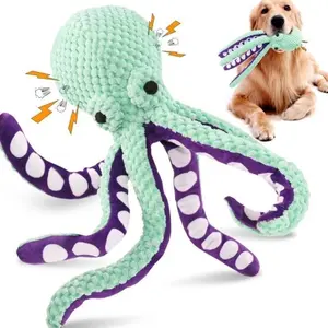 Plush Octopus Dog Toy with Squeaker | Interactive Chew Toy for Boredom Relief & Companion | Durable Anti-Destruction Toy for All Dog Sizes