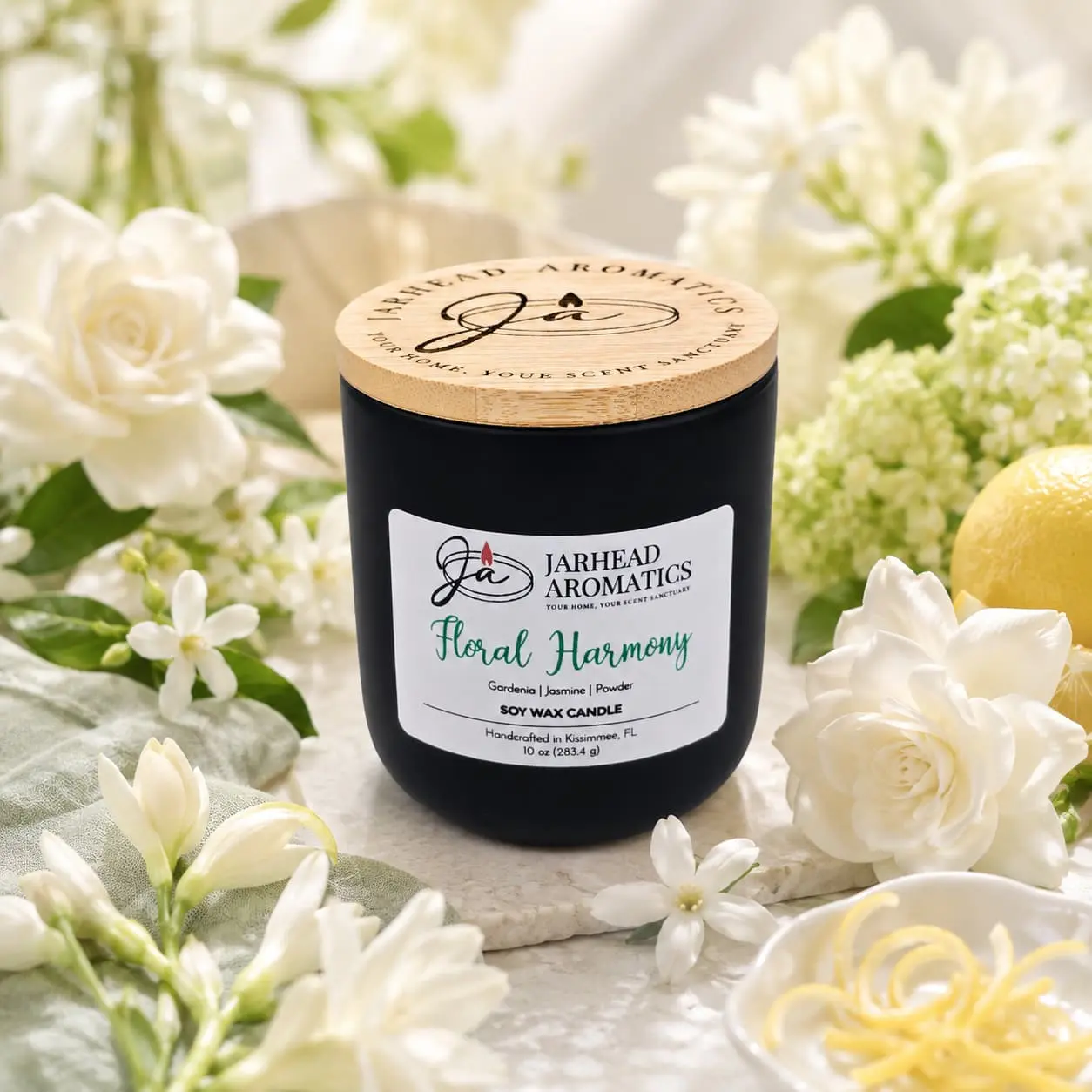 Floral Harmony Soy Wax Candle | Gardenia, Jasmine & Tuberose Candle