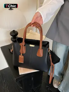 Women's Solid Color Retro PU Business Bag, Perfect for Commuting, Office Use, Shopping, Stylish and Practical Handbag for Daily Use