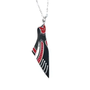 Palestine Thobe Necklace - Palestinian Dress Map Shape