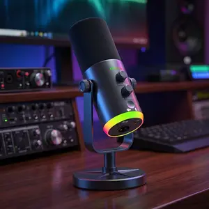 【RGB Dynamic Mic】USB/XLR Gaming Microphone with Echo & Mute, Noise Cancelling Mic for TikTok Live & Podcast