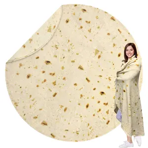 NEW STAR Tortilla Blanket Double Sided Giant  Funny Realistic Food Personalized Novelty Gift Taco Blanket Soft Flannel 71 inches Beige chrismas gifts