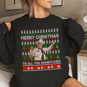 Sumbitches Smokey And The Bandit Merry Christmas To All You Sumbitches Christmas Sweater, Smokey And The Bandit Hoodie Funny Christmas Shirt