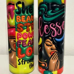 3D Puff 20oz Queen Tumbler | Double Wall Stainless Steal | Leak Free | Holds Hot And Cold Drinks For Up To 8 Hours