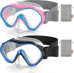 Aegend Kids Water Goggles - Swimming Accessories with Nose Cover, Anti-Fog Knitted Strap, No-Leak Design, Wide View, Clear Vision Diving Swimming Goggles for Boys and Girls
