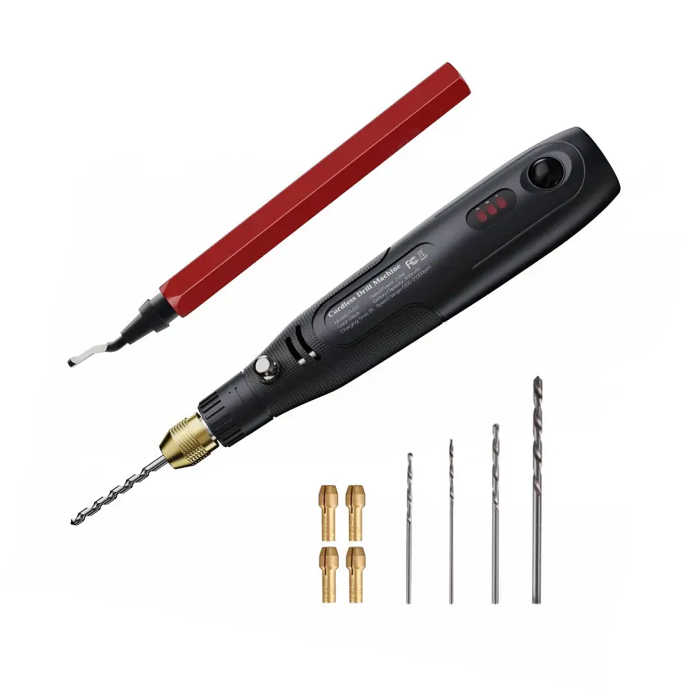 LET'S RESIN Power Drilling Tools, Cordless 3-Speed Jewelry Drill with Deburring Tool & 19Pcs Accessories, Multi-Purpose Hand Drill for Resin Molds & Keychain Molds