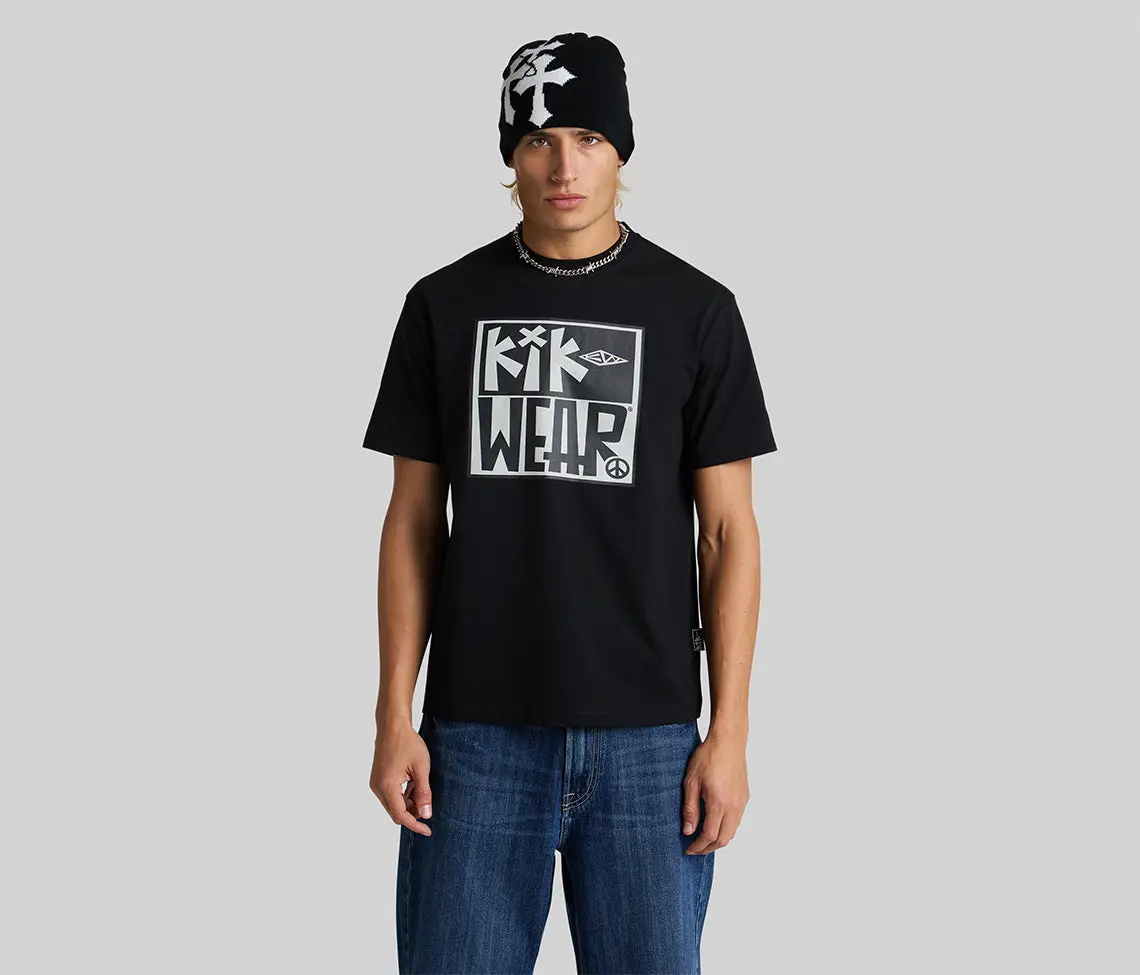KIKWEAR PEACE GRAPHIC TEE - BLACK