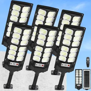 Solar Lights Outdoor Waterproof 6500K 13000LM LED Dusk to Dawn Solar Street Light with Motion Sensor Remote Control for Yard Walkway 6-Pack IP65 Weather-Resistant High Lumens Output