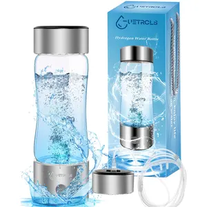 Hydrogen Water Bottle, Portable Hydrogen Water Bottle Generator, Ion Water Bottle Improve Water Quality in 3 Minutes, Water Ionizer Machine Suitable for Home, Office, Travel and Daily Drinking(Silver)