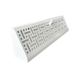 Imperial Steel White Decorative Baseboard Register 18 Inch with Wicker Pattern Full Adjustable Damper for Easy Installation