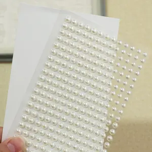 Artificial Pearl Sticker, Self Adhesive Fake Pearl Sticker, DIY Face Body Hair Decoration Sticker Beauty Makeup for Women & Girls