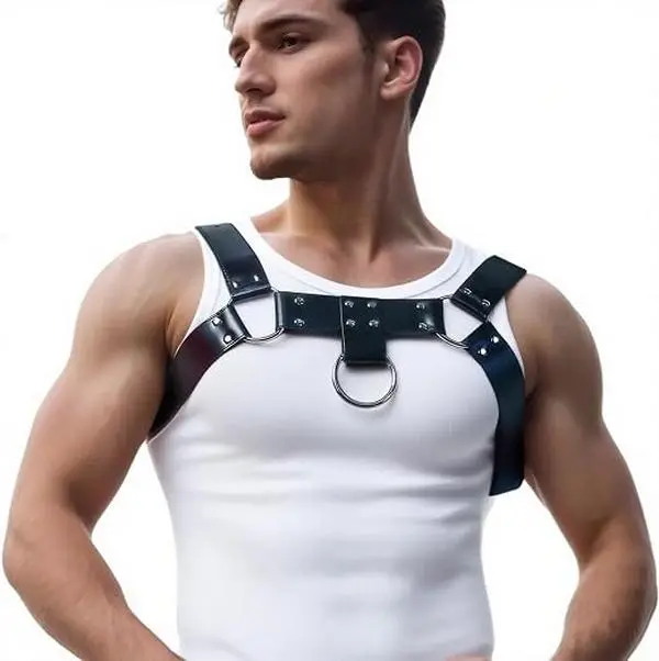 Men's Chest Harness Belt, PU Leather Body Harness for Men | Adjustable Male Punk Chest Belt Shoulder Harness Muscle Show Fashion Costumes for Cosplay and Party