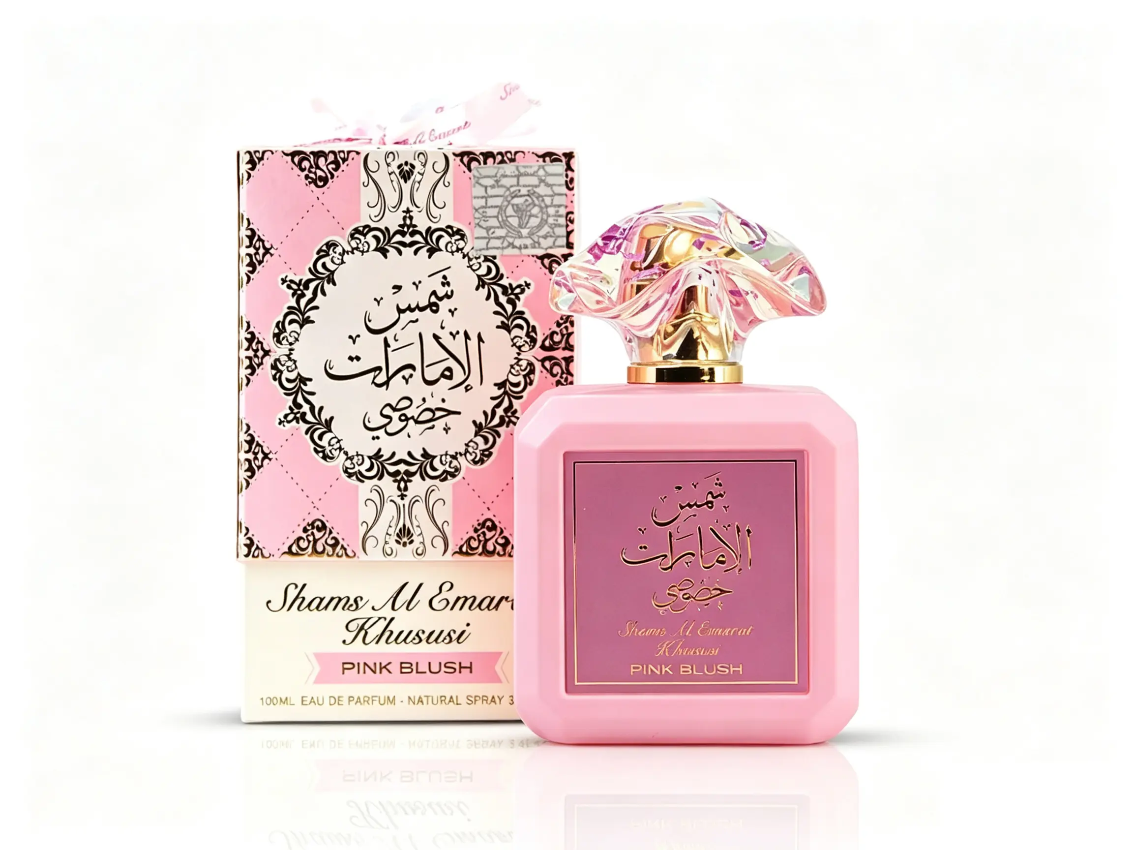 Ard al Zaafaran Pink Blush Shams Al Emarat Khususi EDP 100ML (3.4 FL.OZ), Romantic Sweet Marshmallow Blush Arabian Perfume for Women, Alluring Fragrance Packaged in Beautiful Pink Bottle