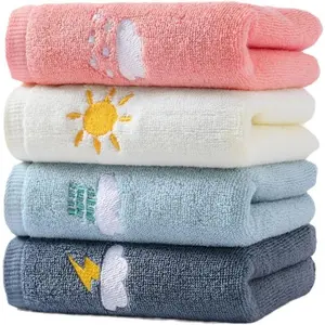 Hand towel，Bathroom Hand Towels Set of 4,Soft Cotton Towels With Strong Water Absorption, Hand Towels for Bath,Kitchen, Face, Gym and Spa, Size 14" x 29"(Pink/Gray/Green/White)