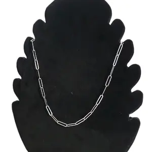 Silver 925 Rhodium Plated Paperclip Chain Necklace