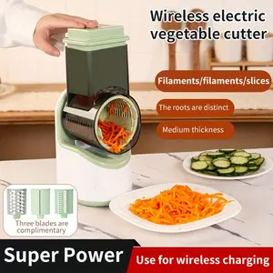 Multifunctional Electric Vegetable Chopper, USB Rechargeable Vegetable Cutter, Household Kitchen Appliances for Cutting Vegetables, Fruits, Nuts