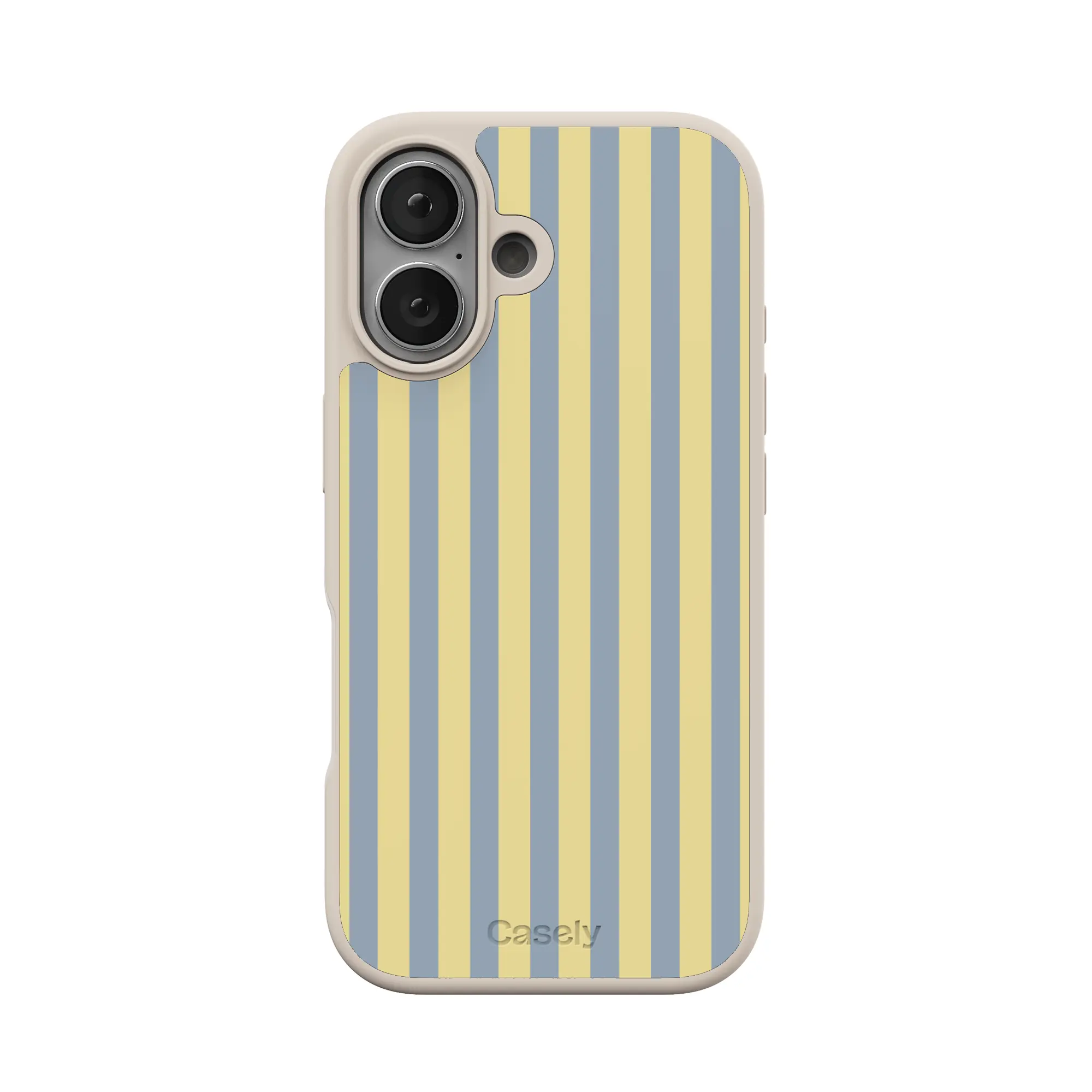 Casely iPhone 17 Case | Coastline Stripes | Blue & Yellow | Align Soft-Touch Flexible Bumper Case | Compatible with MagSafe