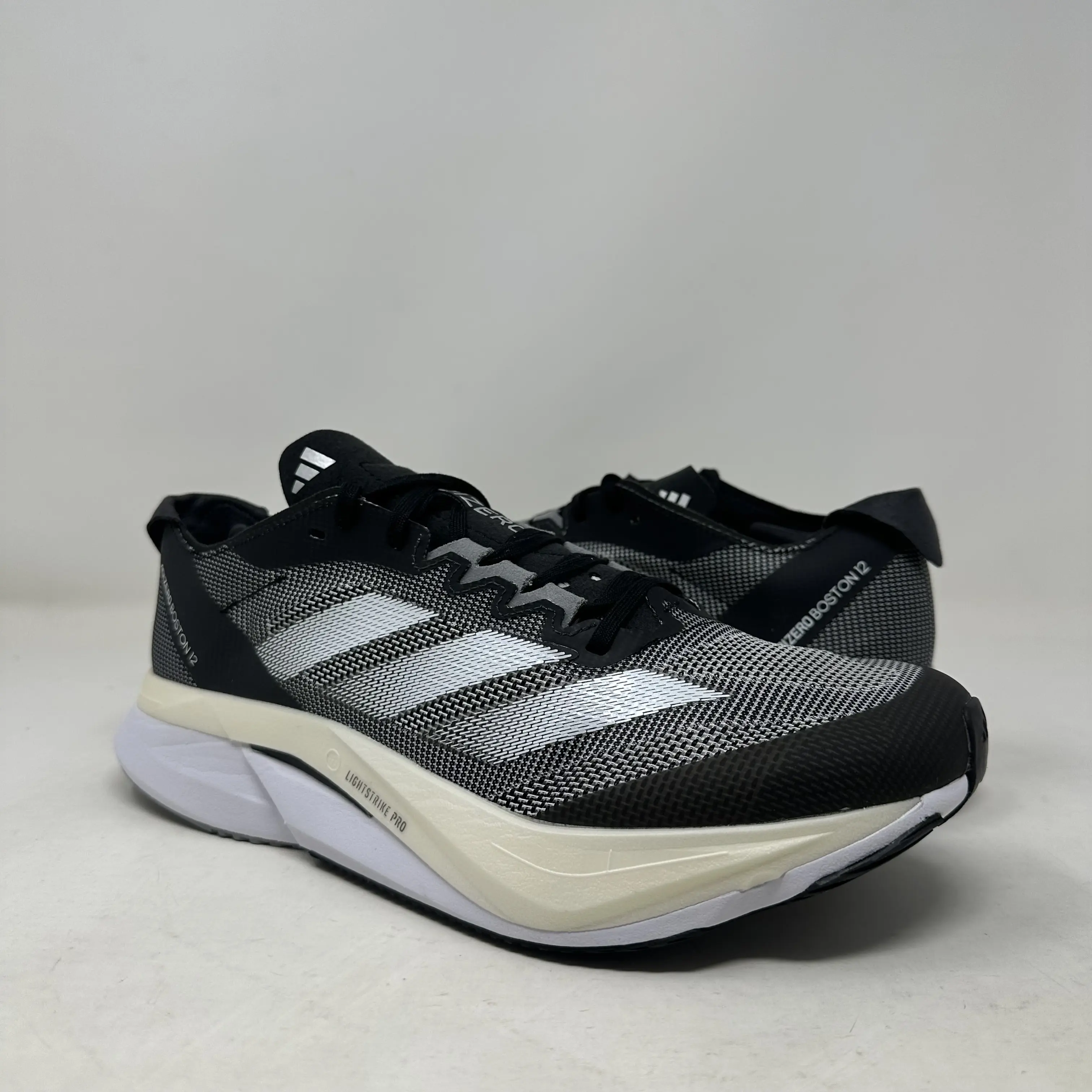 Men's Adidas Adizero Boston 12 "Black White" 2022 W/Box, Running Sneakers