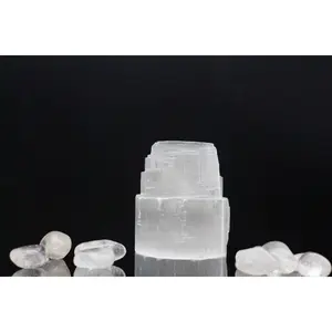 Selenite Mountain Tealight Candle Holder