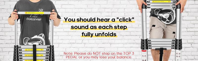 Aluminium Telescopic Multi-Purpose Ladder,20.3FT Aluminum Extension Ladder with 2 Replacement of Non-Slip Rubber Cover, Portable Collapsible RV Ladder, 330 lb. Weight Capacity collapsible extension,fathersdaygifts Telescoping Safety