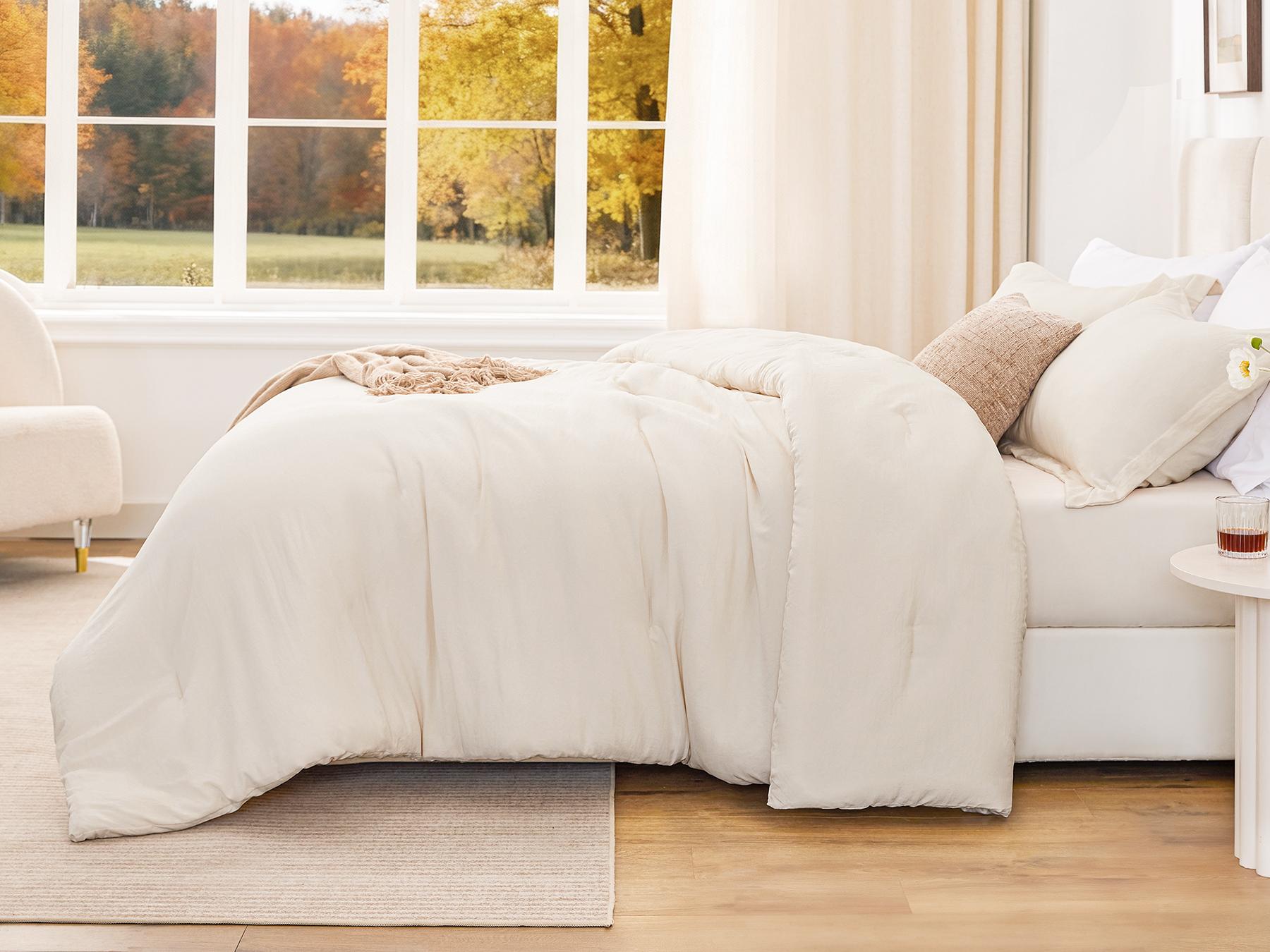 Prewashed Comforter Set,  Bed Set with 1 Comforter &  Pillowcases, Lightweight & Breathable for All Seasons | Soft, Breathable, Lightweight, Comfortable