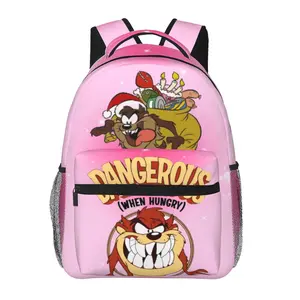 Fashion Tasmanian Devil backpack with large capacity—Tasmanian Devil daily commuter bag for outdoor hiking and business; cartoon casual Tasmanian Devil merchandise laptop daypack and school bag for women, men, and gift giving.