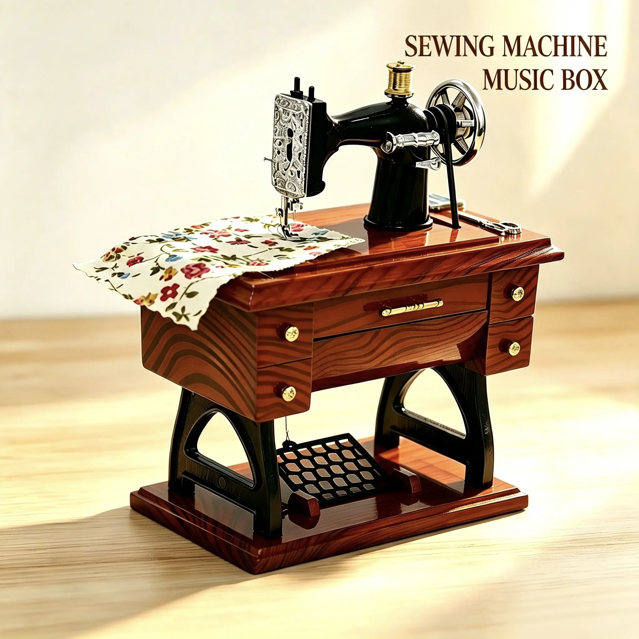 Vintage Mini Sewing Machine Music Box