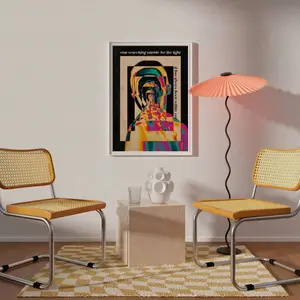 1pc Hippie Print Retro Wall Art 70s 60s Vintage Posters With Rainbow Cosmic Graphics, Frameless Canvas Decor For Bedroom/Dorm/Beach House/Vacation Travel, Beach Graduation/Back To School Gift & Party Decoration Wall Prints, Prints For Wall