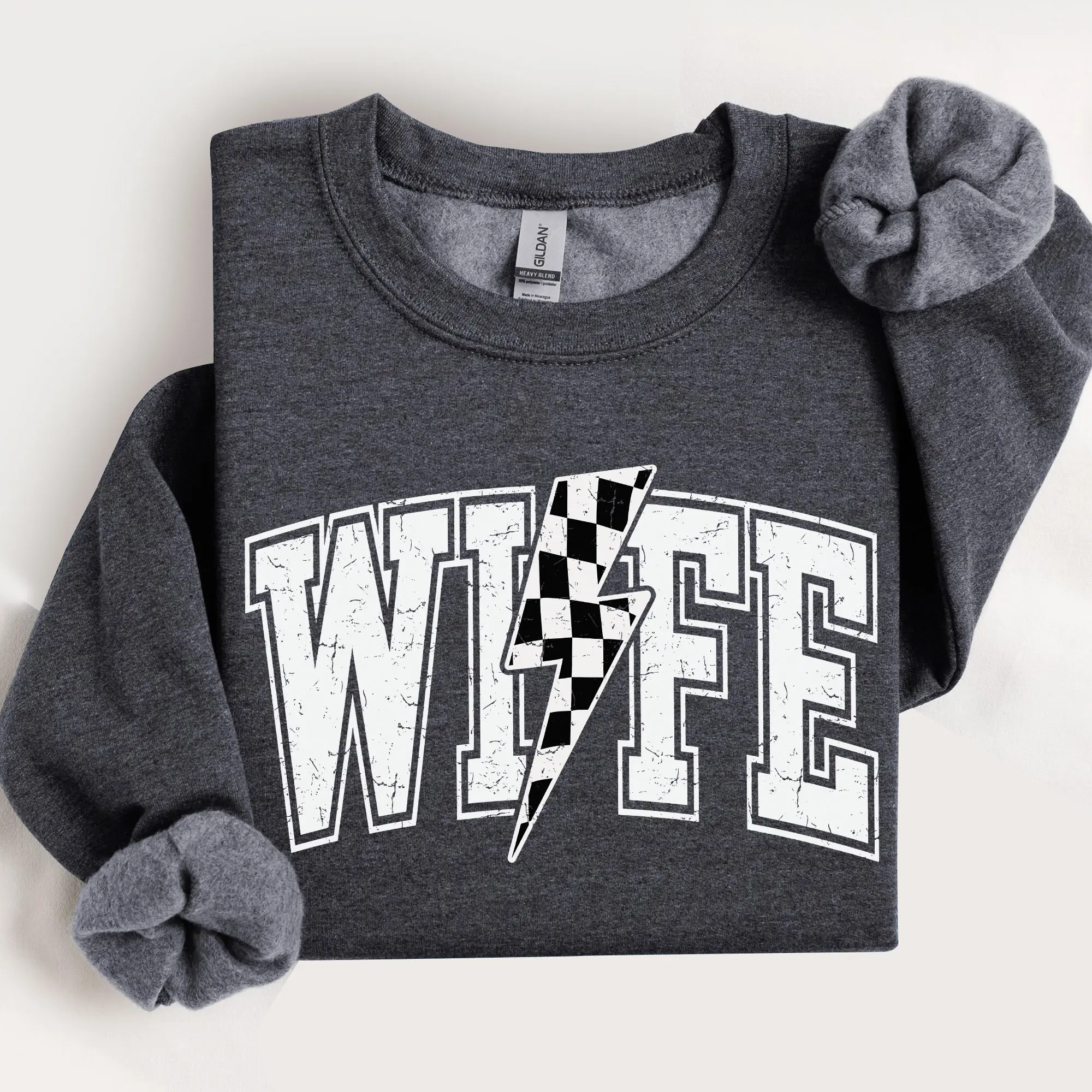Checkered Wife Sweathirt, Trendy Bride Gift