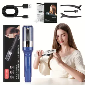 Portable Wireless Split Ends Trimmer with USB Data Cable and Clip - Achieve Smooth Hair Blue split end trimmer barber equipment bikini trimmer trimmers women