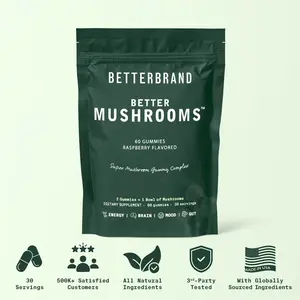 Betterbrand BetterMushrooms Healthcare Supplement Edible Fitness Dietary Natural Antioxidant Immune Support
