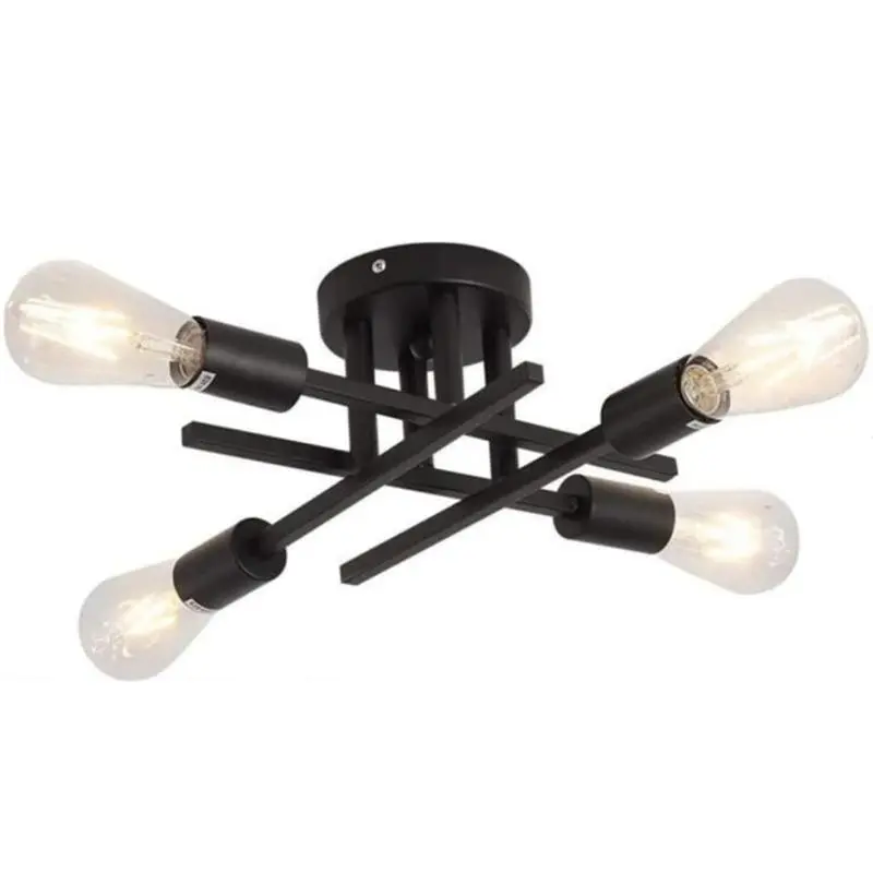 Modern Satellite Semi-embedded Ceiling Light, 4-lamp Ceiling Mounted Ceiling Light, E27 Socket Ceiling Light for Bedroom, Kitchen, Living Room, Restaurant