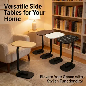 Modern Minimalist Rectangular Natural Wood Side Table, Multifunctional Space-Saving Corner Table, Lightweight 4.3 lbs Portable Home Furniture