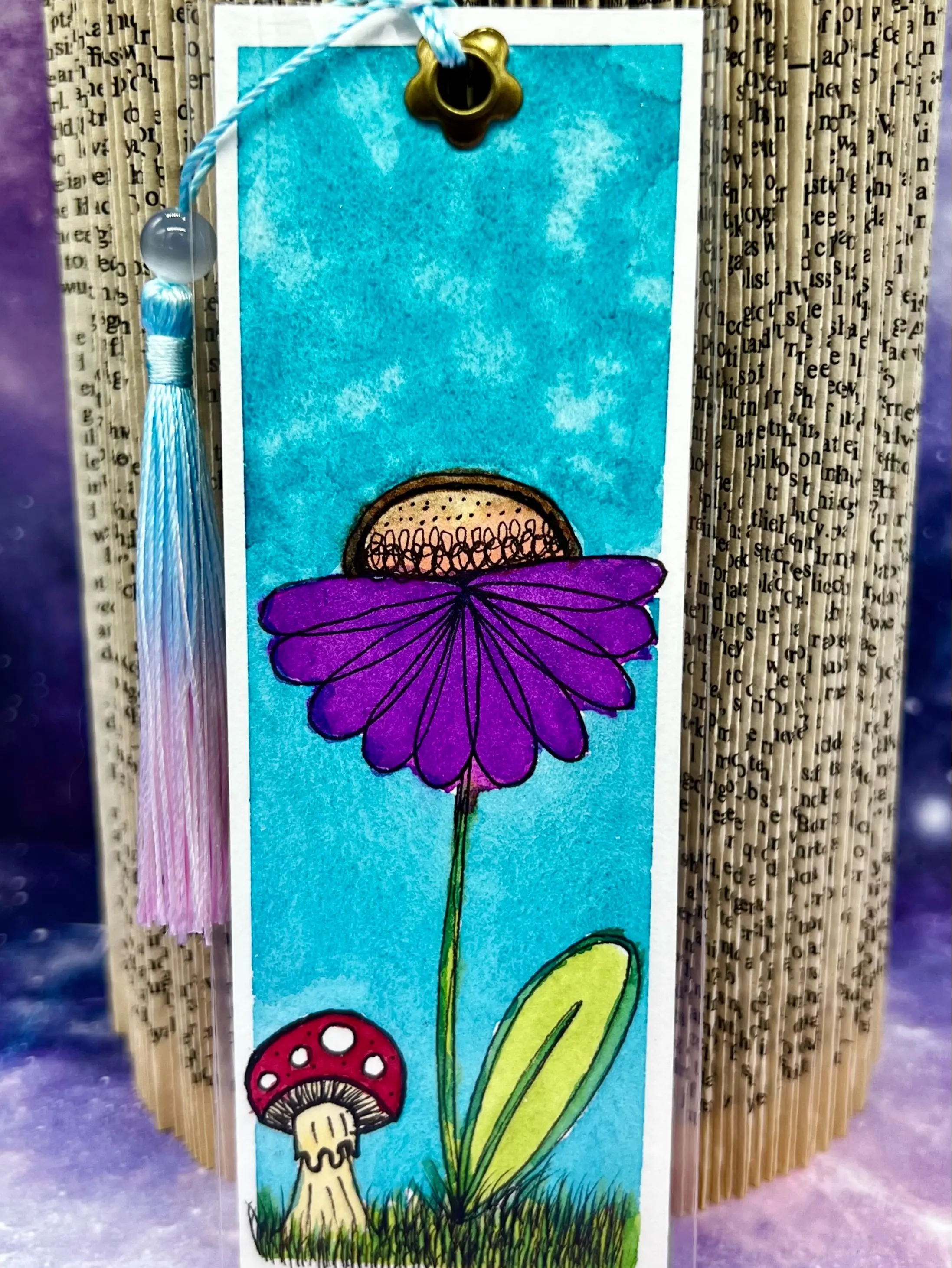 Harmonic Love Blossoms, Grow Your Own Way Watercolor Bookmark