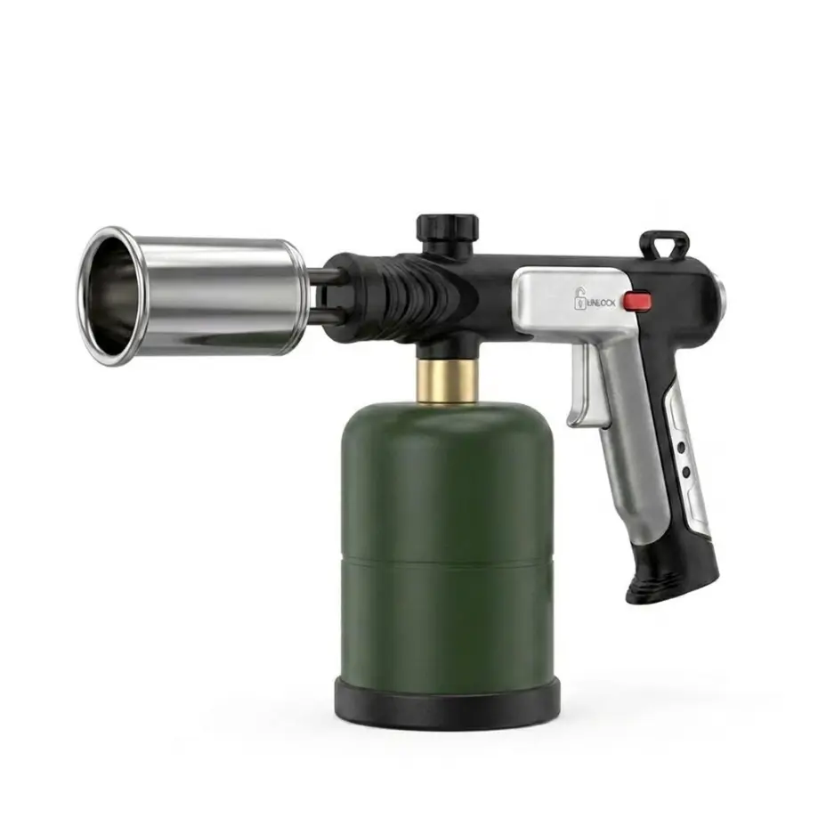High-power BBQ spray gun — portable charcoal igniter for outdoor grills, adjustable flame cooking torch for camping and campfire nights