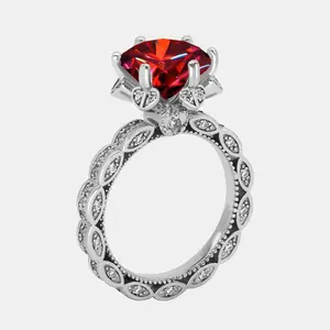 【408】New Year Promo ”Deck The Hall" 5 Carat Synthetic Moissanite Bohemian Petal Set Ring
